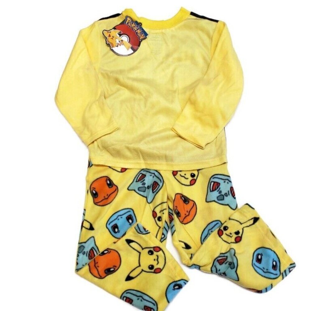 Pokemon Gotta Catch 'Em All Pikachu Group 2 Piece Pajama Set Boys Size 4 Yellow - Picture 7 of 9